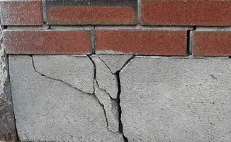 Concrete foundation with serious structural damage in Richmond, VA